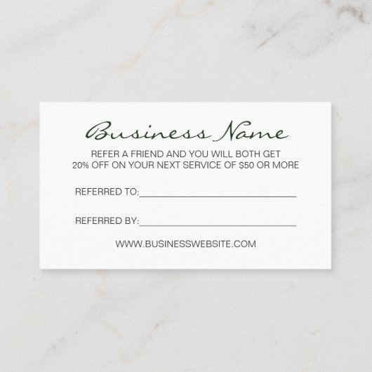 友人/紹介の花の名刺を参照して下さい 紹介カード (裏面)