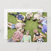 友人、草、幸せ、微笑む輪。 ポストカード (正面/裏面)