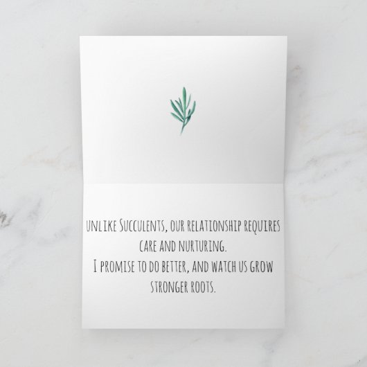 友人、配偶者等に対する多汁なジョークの謝罪カード カード (内部)