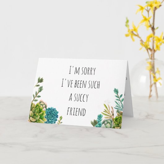 友人、配偶者等に対する多汁なジョークの謝罪カード カード (黄色い花)