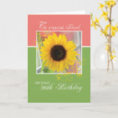友人、90誕生日、Just a Note Sunflower カード (黄色い花)