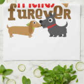 友人Fureverは子犬の後をつけます キッチンタオル (折り畳み)