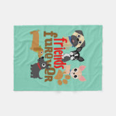友人Fureverは子犬の後をつけます フリースブランケット (正面(横))