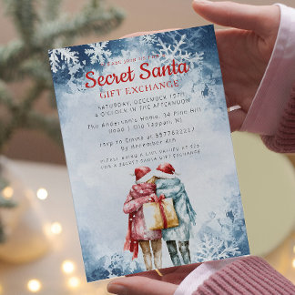 友人Iギフト秘密サンタウィンタークリスマスパーティー 招待状