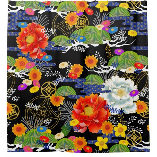 友善日本のスタイル シャワーカーテン (正面)