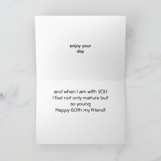 **友好ユーモア**お客様の「60誕生日」 カード (内部)