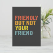 友好的だが友達ではない 面白い レトロ ヴィンテージ 招待状 (スタンド正面)