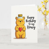 友好的なくまの誕生日カード カード (黄色い花)