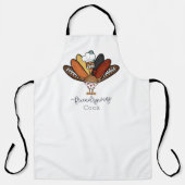 友好調理師七面鳥ボクサーおもしろい エプロン (正面)