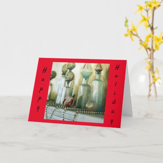 **友情あいさつ**ハッピーホリデークリスマス カード (黄色い花)