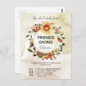 友情あふれるディナー感謝祭の秋のひまわり ポストカード (正面/裏面)