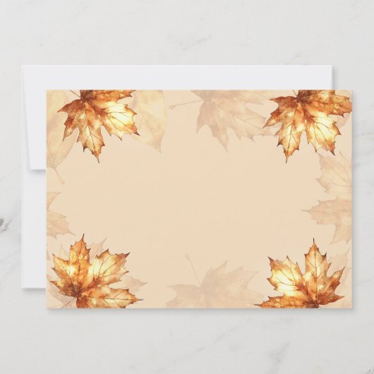 友情あふれるディナー素朴感謝祭エレガント 招待状 (裏面)