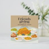 友情あふれる感謝祭招待状 招待状 (スタンド正面)