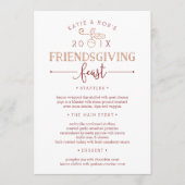 友情あふれる饗宴サンクスギビングのディナーメニュー メニュー (正面)