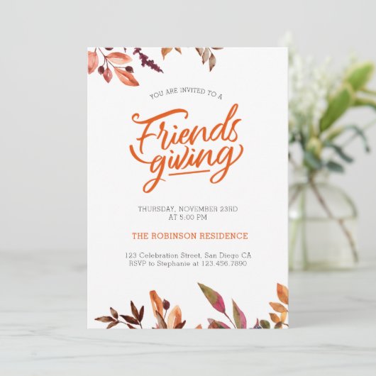 友情あふれる饗宴サンクスギビングディナー 招待状 (スタンド正面)