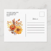 友情あふれる饗宴モダン感謝祭ディナー インビテーションポストカード (裏面)