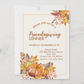 友情あるディナー感謝の秋のカボチャ 招待状 (正面)