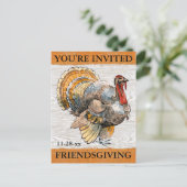 友情あるトルコ素朴感謝祭ディナー インビテーションポストカード (スタンド正面)