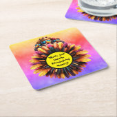 友情あるファンキー感謝祭 スクエアペーパーコースター (アングル)