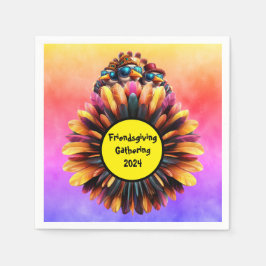 友情あるファンキー感謝祭 スタンダードカクテルナプキン