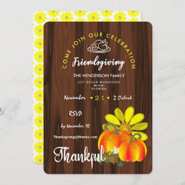 友情ある感謝のお祝い 素朴 招待状