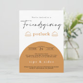 友情ある感謝祭のモダンポトラックディナー 招待状 (スタンド正面)