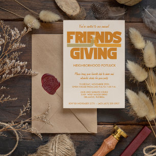 友情ある感謝祭の持ち運びパーティー 招待状