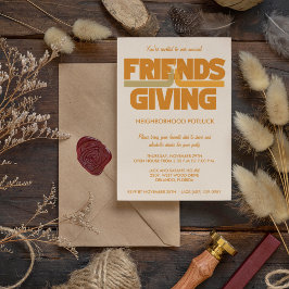 友情ある感謝祭の持ち運びパーティー 招待状