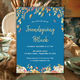 友情ある感謝祭の持ち運び紅葉 招待状