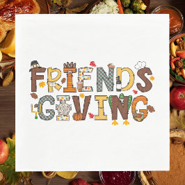 友情ある感謝祭をテーマにした スタンダードランチョンナプキン