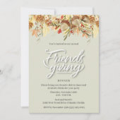 友情ある感謝祭ディナーパーティー 招待状 (正面)