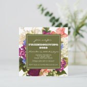 友情ある感謝祭ディナー秋の花模様 招待状 (スタンド正面)