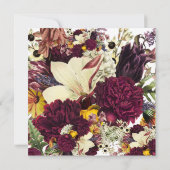 友情ある感謝祭ディナー秋の花模様 招待状 (裏面)