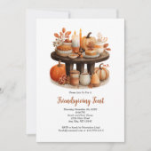 友情ある感謝祭秋秋の夕食会 招待状 (正面)