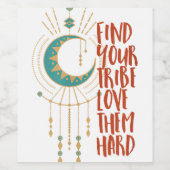 友情おもしろいあなたの部族が彼らを愛していることを見つける懸命 ワインラベル (シングルラベル)