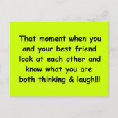友情おもしろいの時最高のは友の顔 ポストカード (正面)