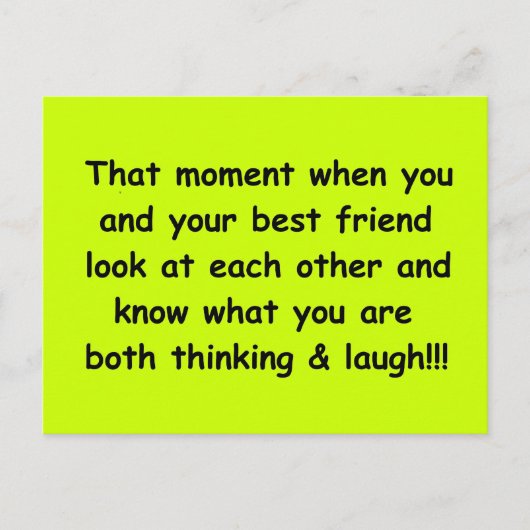 友情おもしろいの時最高のは友の顔 ポストカード (正面)