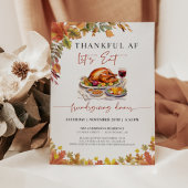 友情おもしろい深いディナーサンクスギビング招待状 招待状