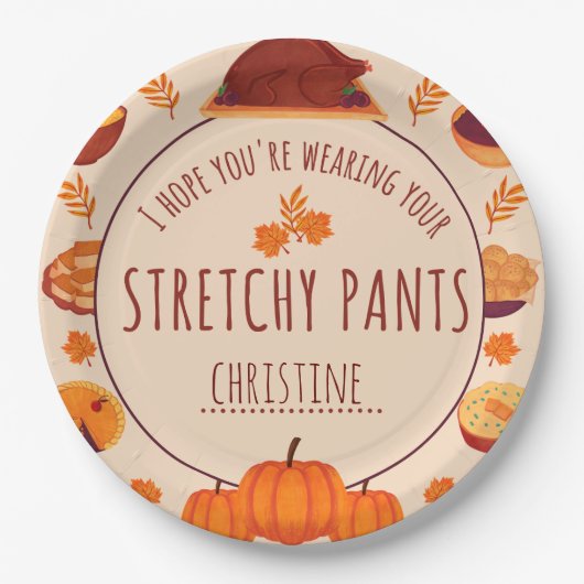 友情おもしろい深い感謝祭ディナーホリデー ペーパープレート (正面)