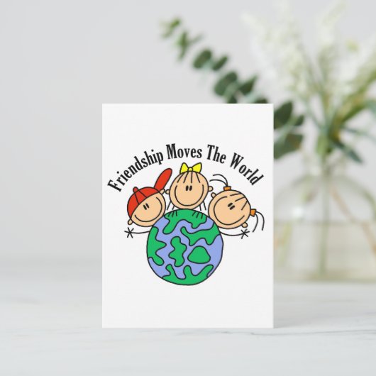 友情が世界のTシャツとギフトを動かす|過去記事 ポストカード (スタンド正面)