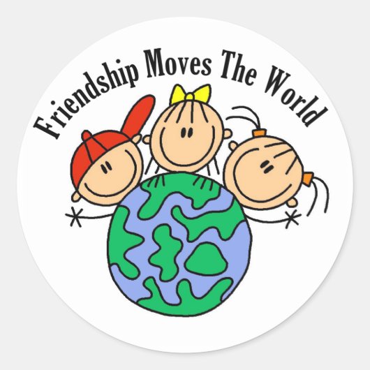 友情が世界のTシャツとギフトを動かす|過去記事 ラウンドシール (正面)