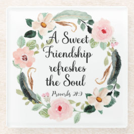 友情が心をリフレッシュする ガラスコースター