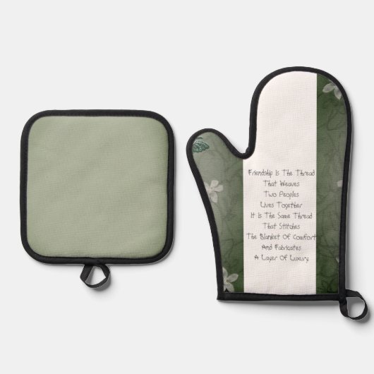 友情が糸になる 鍋つかみ&鍋敷きセット (正面)