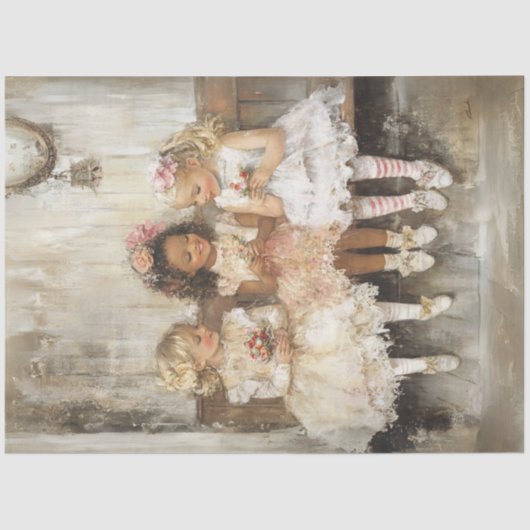 友情が芽生える3人の子どもたち 薄葉紙 (正面)