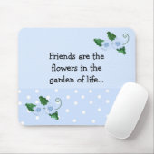 友情ことわざと青い花 マウスパッド (マウス)