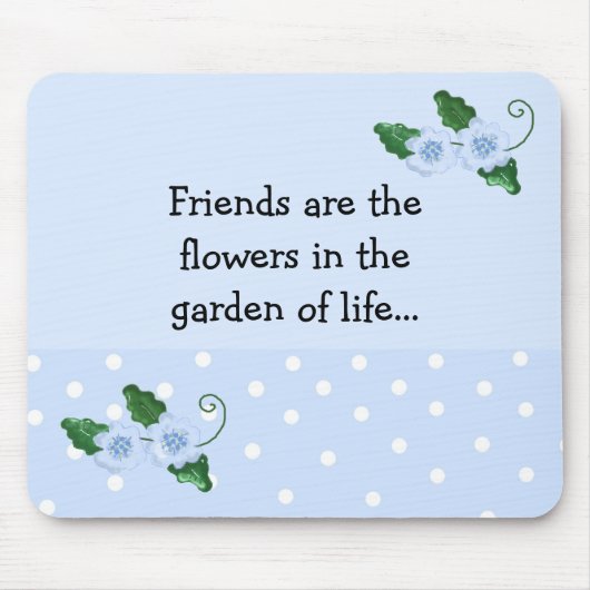 友情ことわざと青い花 マウスパッド (正面)