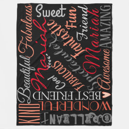 友情と意味の言葉を色に染める フリースブランケット