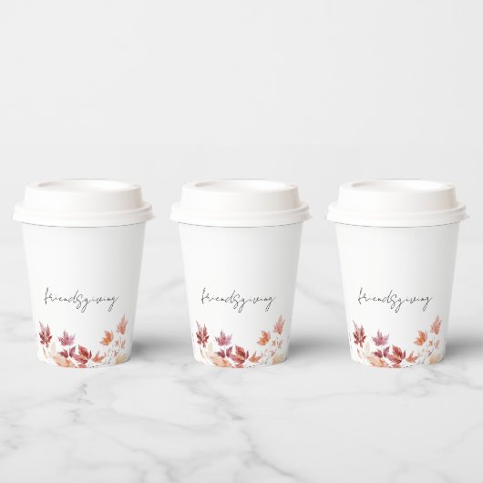友情と白い感謝祭 紙コップ (複数)
