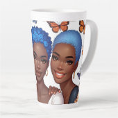 友情と言葉 カフェラテマグ (右アングル)