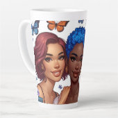 友情と言葉 カフェラテマグ (左アングル)